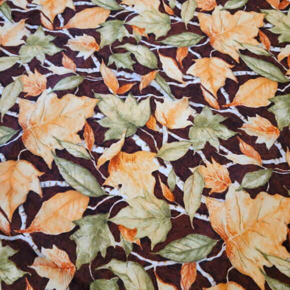 Cotton Fabric Birch Leaves by Susan Winget Autumn Foliage Brown Gold 25 x 44 in - Picture 9 of 9